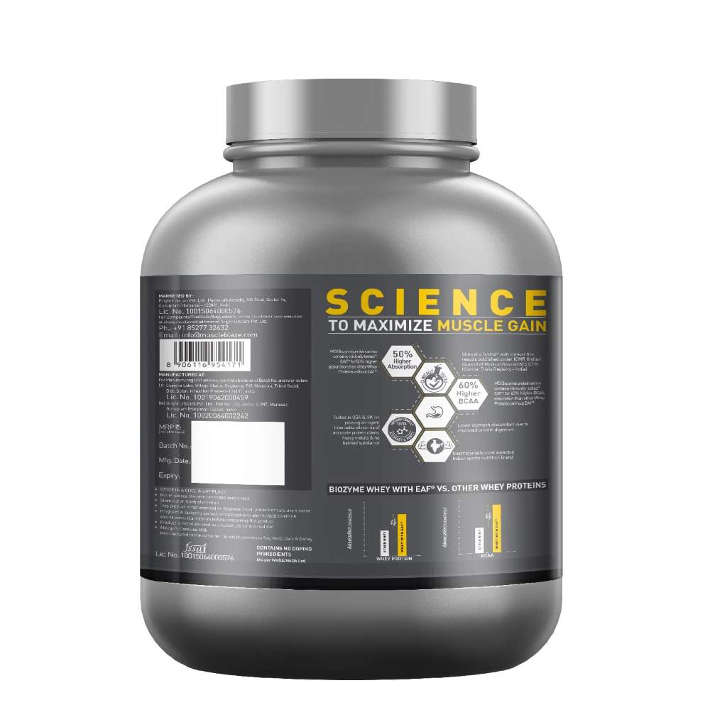 MuscleBlaze Biozyme Performance Whey - 2 Kg (4.4 Lb)