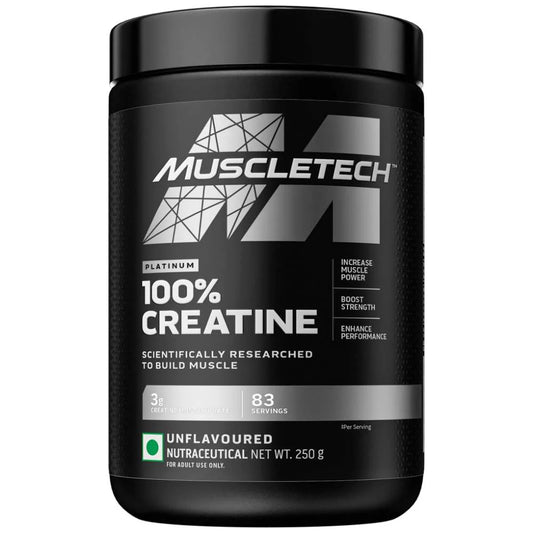 MuscleTech Platinum 100% Creatine - 250 gm (0.55 Lb), Unflavoured