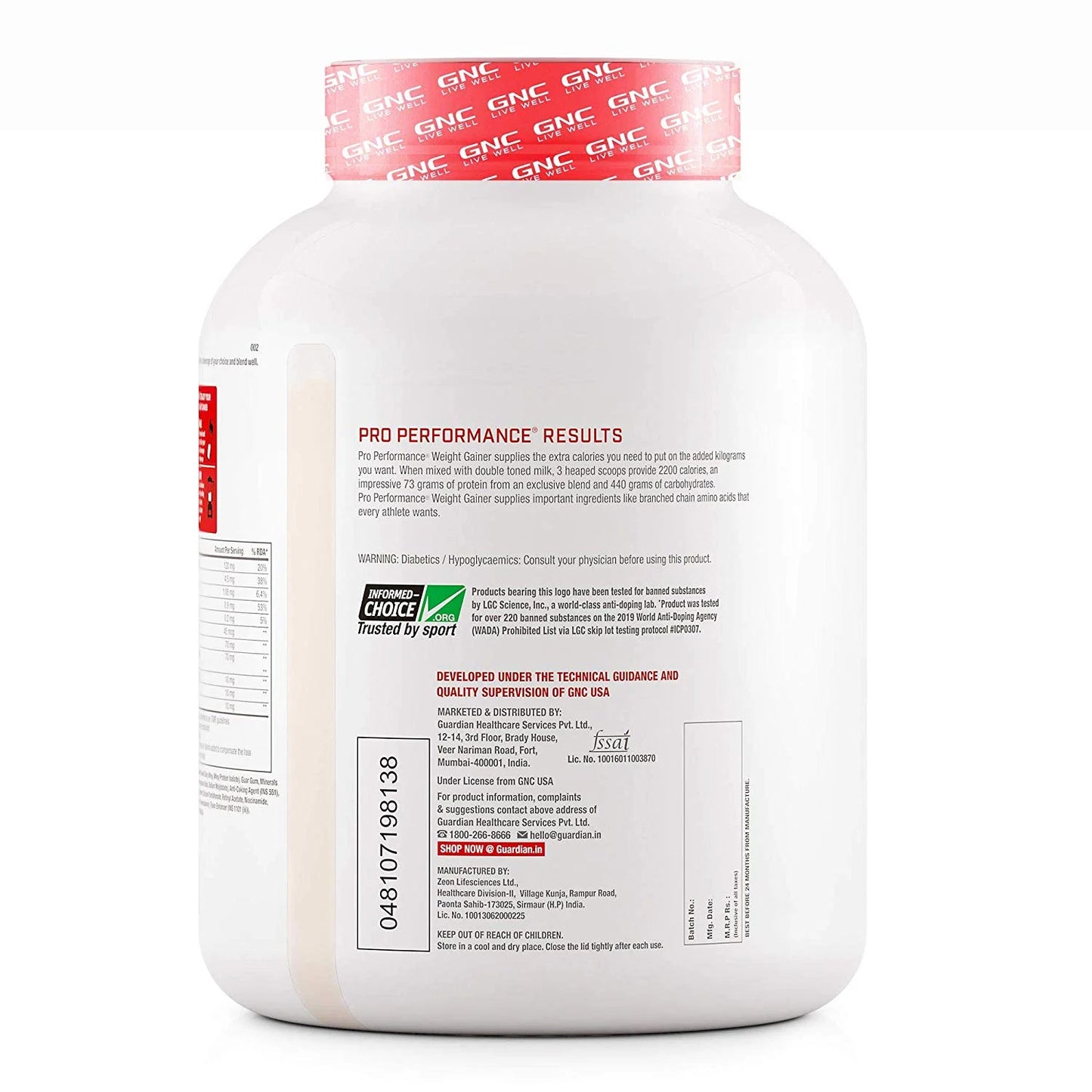 GNC Weight Gainer Powder - 3 Kg (6.6 Lb)