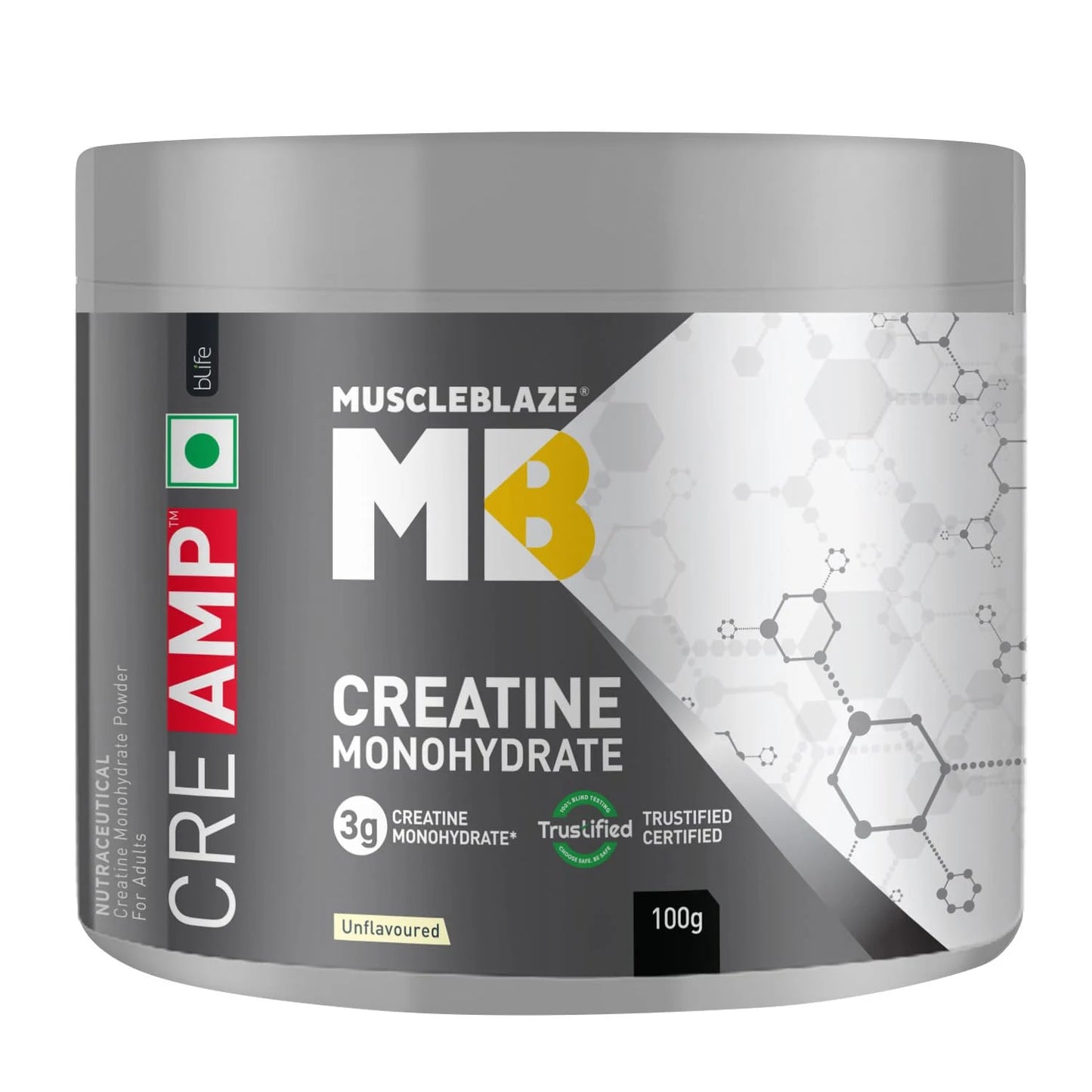 MuscleBlaze Creatine Monohydrate Cre AMP - 100 gm (0.22 Lb)