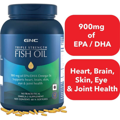 GNC Triple Strength Fish Oil Softgels - 60 Softgels